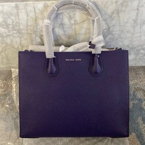 Michael Kors Women's Mercer Pebbled Leather Large Satchel Bag